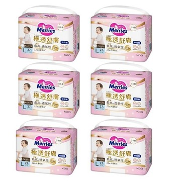 妙而舒 極透舒膚 妙兒褲L 27片*6包入