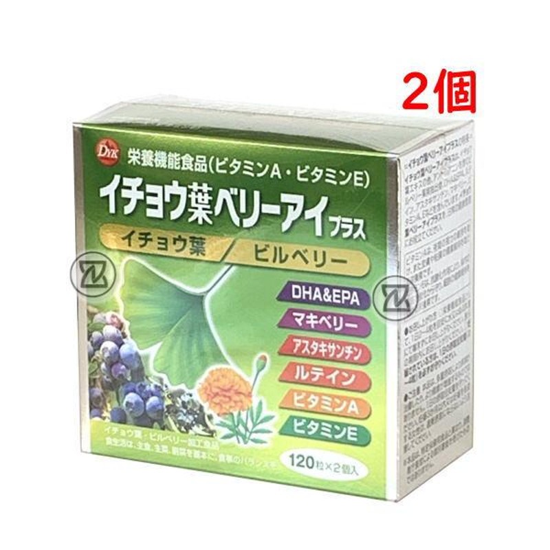 イチョウ葉ベリーアイプラス 120粒 2個 栄養機能食品 ビタミンA・E DHA