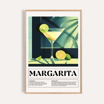 青檸瑪格麗特 Margarita / 調酒藝術掛畫 酒吧海報 餐酒館無框畫