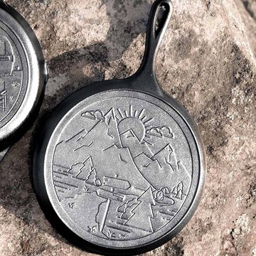 美國LODGE漫遊旅行家美國製鑄鐵露營煎餅鍋(日出山河)27cmL9OGWND