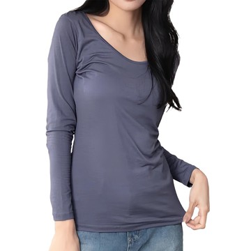 GIAT 吉亞特 女款 捍溫吸濕圓領發熱衣 839833  L  藍紫