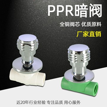 全銅PPR暗閥家用自來水閥門開關暗裝4分20 6分25PPR冷熱水管配件
