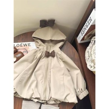 女.童韓版時尚甜美外套2026春秋季新款女寶寶洋氣時尚連帽沖鋒衣6