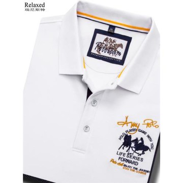 清倉特價品牌男裝長袖翻領純色POLO衫商務純棉休閑T恤秋季上衣服