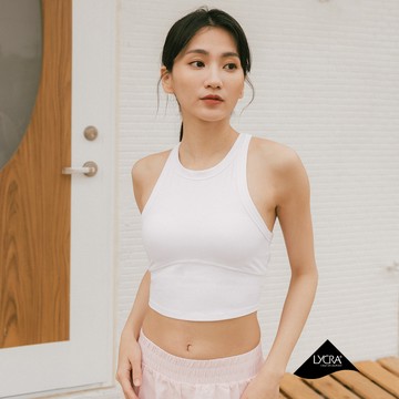 LYCRA X SENSIL 削肩工字運動背心-White