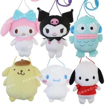 小禮堂 Sanrio 三麗鷗 絨布玩偶斜背包 (角色款) 美樂蒂 酷洛米 大耳狗