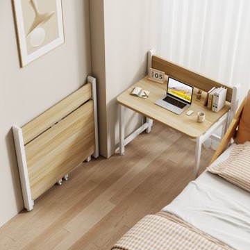 【匠俱】折疊書桌80x56x75cm(家用小桌子 臥室小戶型學習桌 床邊寫字桌 實木芯電腦桌)