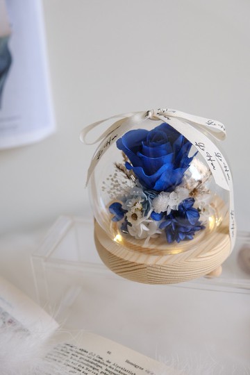 (燈款) 湛藍-永生花玻璃花球