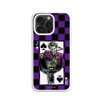 iPhone 15 Pro Max SolidX 白 - Joker - 小丑與蝙蝠俠撲克牌 - 棋盤風格