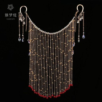 面紗唐風頭飾額飾肚皮舞印度舞金屬西域舞臺婚禮束發發冠面簾遮面