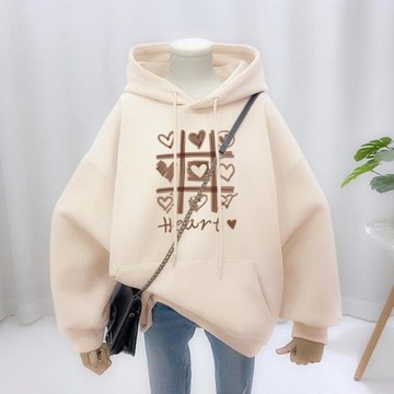 美式加絨加厚連帽衛衣女秋冬季2024新款重磅潮牌寬松大碼上衣外套