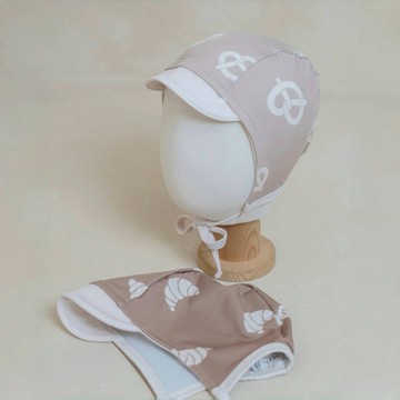 peekaboo 脆餅可頌基本泳帽【現貨+預購】寶寶泳帽 女童泳帽 男童泳帽 嬰兒泳帽 兒童泳帽 韓國童裝