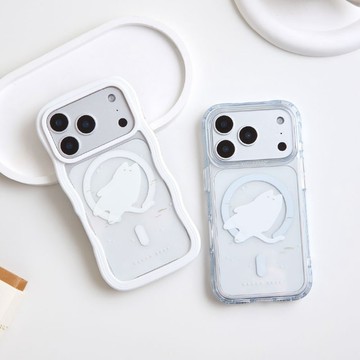 來點動物漂浮白貓雲朵波波MagSafe iPhone手機殼