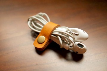 真皮線集器-淺咖啡色