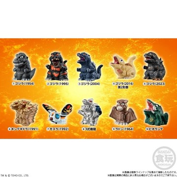 【東海模型】BANDAI 盒玩 哥吉拉 手指玩偶玩具 全10種 一中盒10入販售