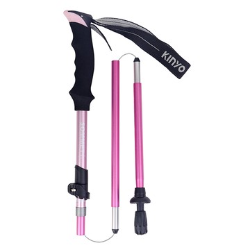 Kinyo 漸層鋁合金摺疊登山杖 TP-7020PI  1個  粉色  66cm