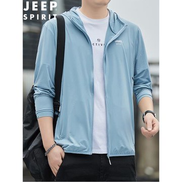 JEEP SPIRIT防曬衣男士冰絲薄款運動戶外防曬服夏季防紫外線外套