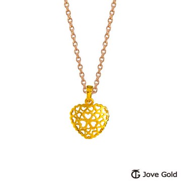 JoveGold漾金飾 甜蜜如愛黃金墜子 送項鍊