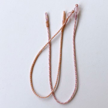 粉晶 / 四股編 超極細 蠟線 幸運繩 / 霞光的色彩