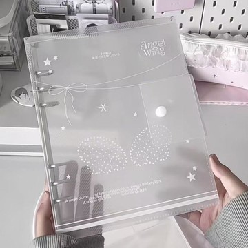 🏖️臺灣本土直出🏖️韓系A5透明翅膀相冊少女心pp斜紋明星小卡便籤拍立得小卡冊手賬本