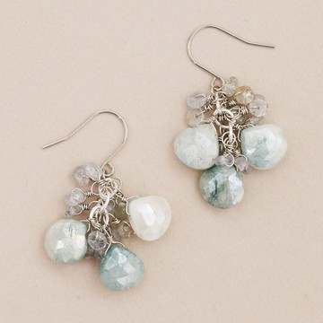 矽線石、藍寶石耳環