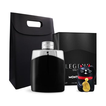 MONTBLANC 萬寶龍 傳奇男香開運禮[傳奇經典男性淡香水(100ml)X1+招財貓擺飾+禮袋]-國際航空版