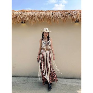 貓之旅店云南旅行民族風編織鏤空流蘇吊帶背心泰國時尚百搭多色夏