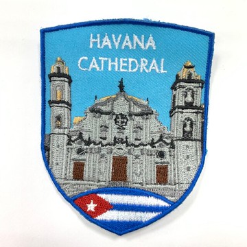 古巴 哈瓦那主教座堂 外套刺繡徽章 胸章 刺繡布貼 徽章 熨燙貼 燙布貼 臂章燙 熨燙背包貼 立體繡貼 裝飾貼 繡片貼 燙布貼紙