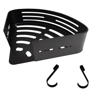 DANLE 丹樂 廚房浴室壁掛鋁合金三角籃  經典黑  1個