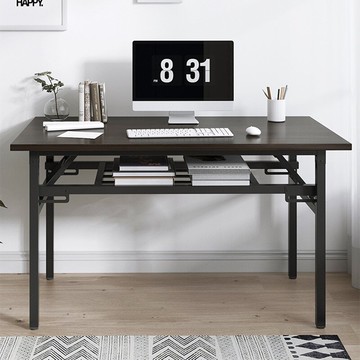 折疊辦公桌 可折疊電腦桌彈簧桌簡約家用辦公桌出租房用學習桌吃飯桌【MJ193995】