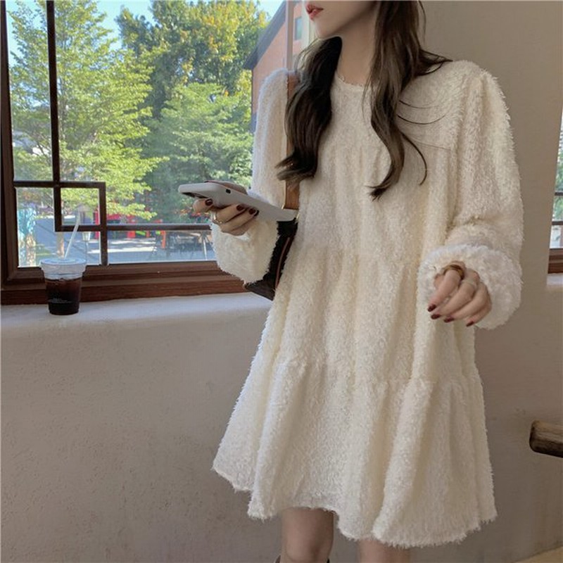 ニットワンピース レディース ティアード プードル シャギーニット もこもこ フェミニン 可愛い 秋冬 通販 Lineポイント最大get Lineショッピング