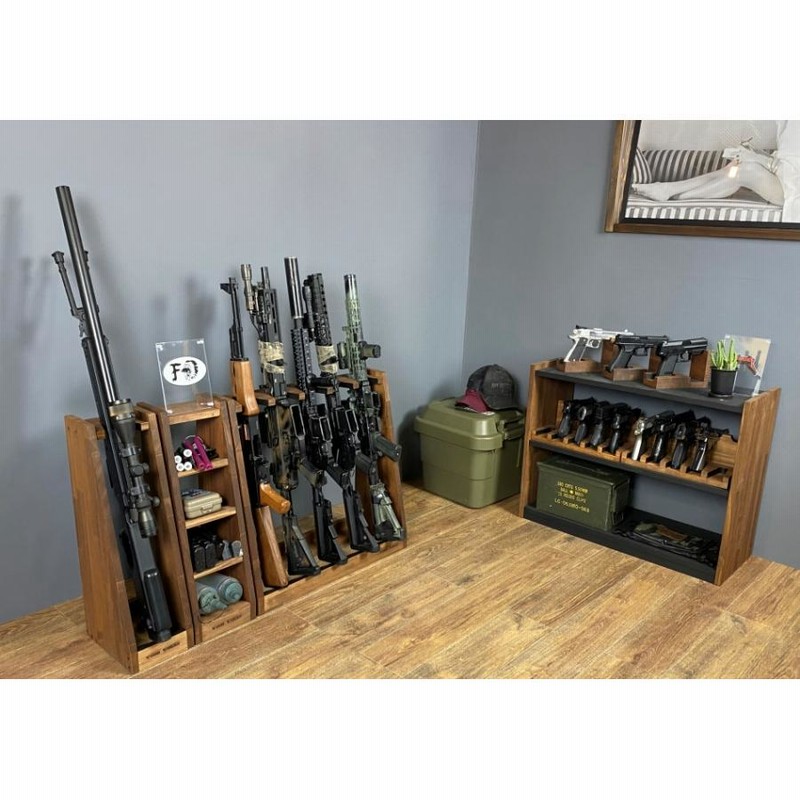 WOODWORKS ガンラック 5丁掛 ( 色：ブラウン ) 木製 日本製