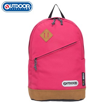 【OUTDOOR】率真年代-14吋筆電皮底後背包 透氣背墊大容量 電腦包 桃紅色 OD62026FC