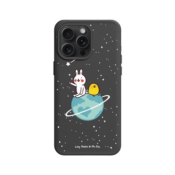 iPhone 15 Pro Max SolidX 黑 - 懶散兔與啾先生 Lazy Rabbit and Mr.Chu - 小宇宙