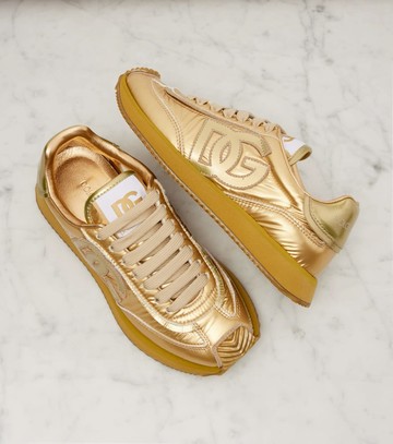 Dolce & Gabbana DG Cushion metallic leather sneakers