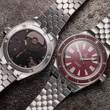 YEMA 野馬錶 自製機芯Skin Diver CMM.20 波爾多紅 機械錶 手錶 男錶-12.25.20.11.SN.M3