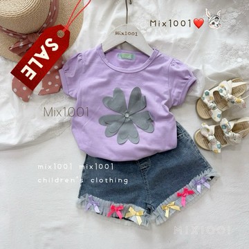 🌈✨mix1001幸運愛心花瓣大朵花上衣✨兒童鑽石小花上衣 5-17