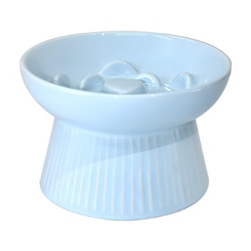 Pastel Pet 寵物愛心慢食碗  藍色  1個