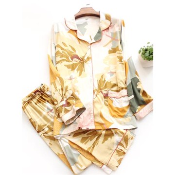 女人棉長袖長褲睡衣睡褲套裝 夏季空調房家居服兩件套ins風空調服