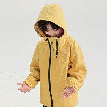 babybody - 防風防水高領連帽款衝鋒外套-黃色