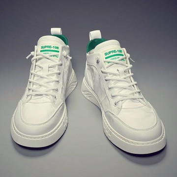 高幫鞋男韓版潮流休閑百搭小白鞋夏季透氣帆布潮鞋子學生板鞋男