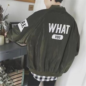 秋季字母原宿風休閑款服務員夾克