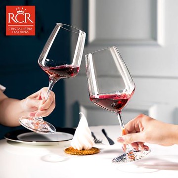 【2支裝】意大利進口RCR水晶玻璃家用高腳紅酒杯葡萄酒杯勃艮第杯