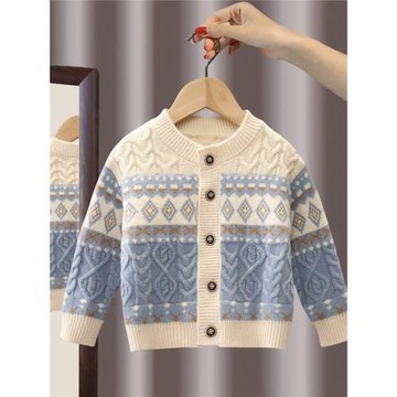 男童毛衣開衫秋裝2022韓版新款春秋寶寶兒童寬松上衣外套針織衫潮