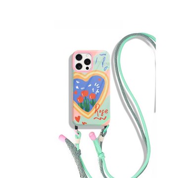 蘋果14手機殼掛繩斜挎適用iphone15promax菲林防摔愛心韓系13背帶斜跨12戶外手提14pro創意小眾不撞款ins亦橙