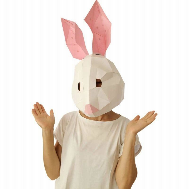 うさぎマスク かぶりもの 動物おもしろかわいい手作りペーパークラフト 大人用 ウサギ被り物 知育玩具 仮装衣装 通販 Lineポイント最大0 5 Get Lineショッピング
