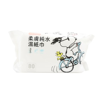 【SNOOPY 史努比】柔膚純水濕紙巾-自行車 （80抽/40入/箱） （200*150mm）_廠商直送