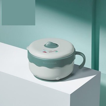 輔食碗 兒童輔食碗專用吸盤碗研磨不銹鋼兒童餐具注水保溫碗『CM47009』