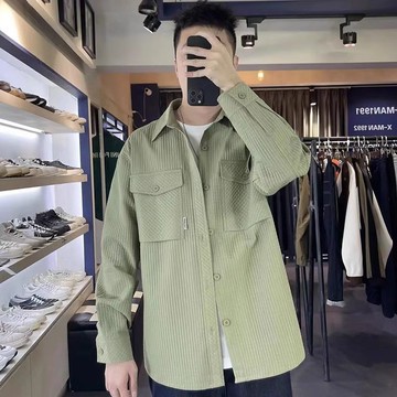 【夏季爆款】網絡圖 2025春裝新款薄款純色寬鬆長袖襯衫男襯衣外套 CS005-P70