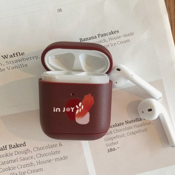 AirPods 霧感玫瑰 簡約 皮革 保護套